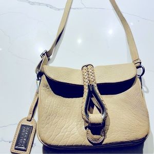 Badgley Mischka Crossbody Leather handbag Tan Nude Color Mini crossbody